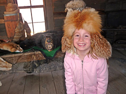 Child in furry hat