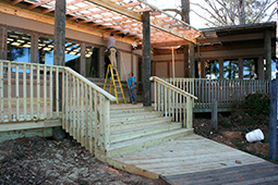 New covered deck under construction at Kowaliga Restaurant