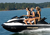 Three girls on a new Sea-Doo from Russell Marine